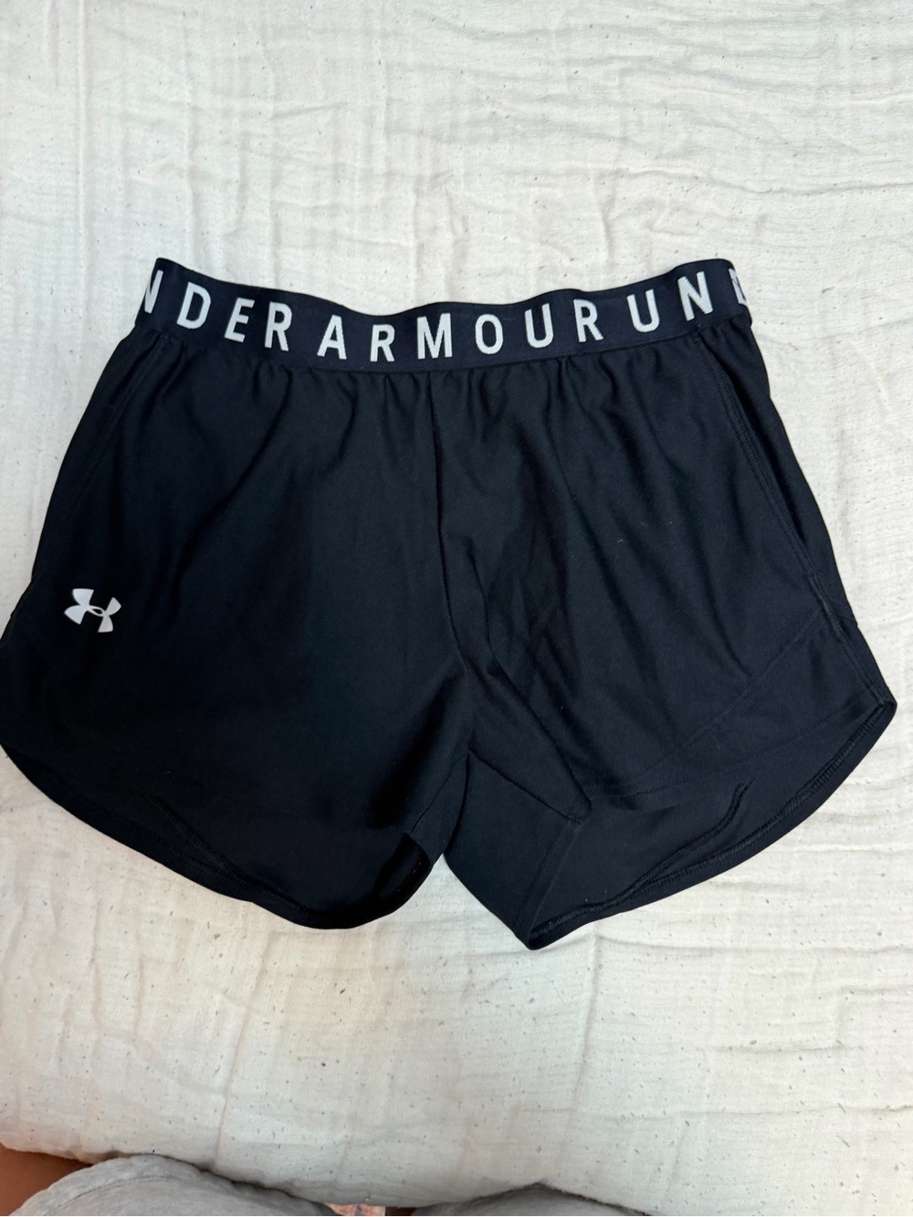 Under Armour Black Women's Athletic Shorts with Branded Waistband